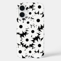 Negative Space Daisies white on black