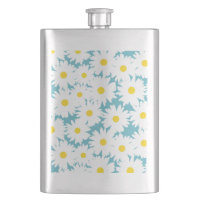 Negative Space Daisies white yellow on blue