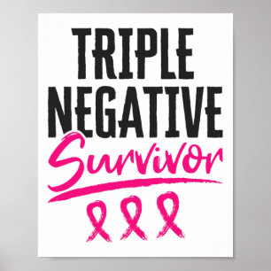 Negative Survivor Tnbc Breast Cancer Awareness  Poster