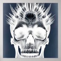 Negative Tribal Skull