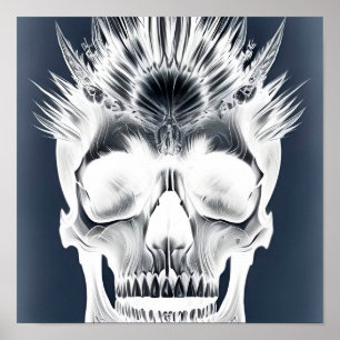 Negative Tribal Skull Poster