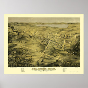 Negaunee, MI Panoramic Map - 1871 Poster