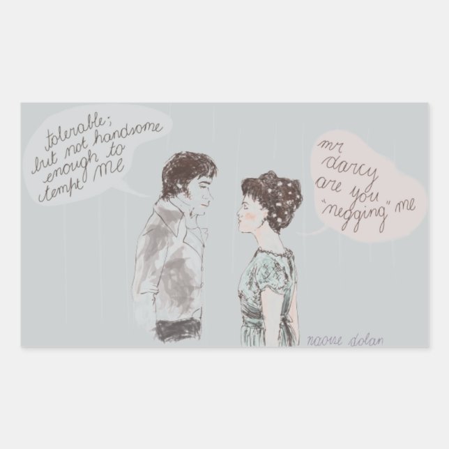 Negging and Prejudice Rectangular Sticker (Front)