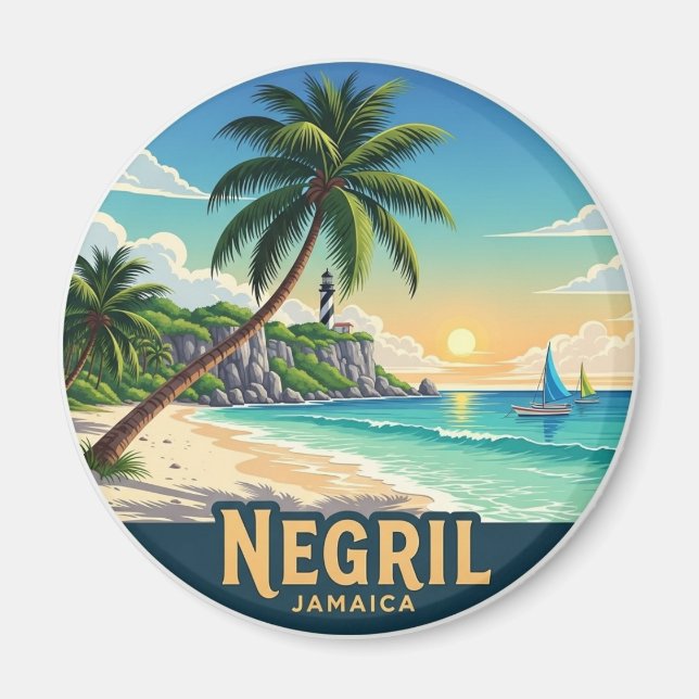Negril Jamaica Beach Magnet (Front)