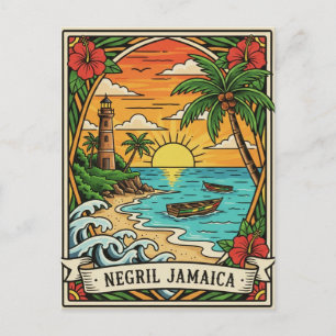 Negril Jamaica Beach Postcard