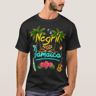 Negril Jamaica Beach Summer Palm Surf Sun Set Palm T-Shirt