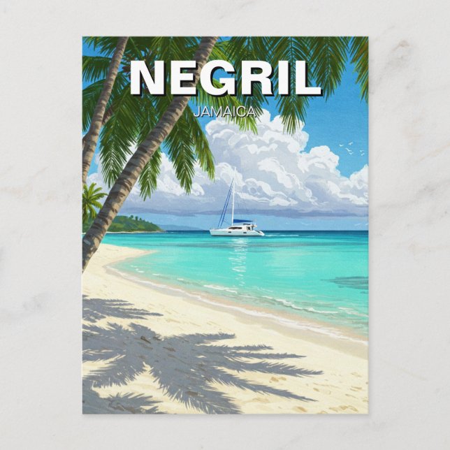 Negril Jamaica Beach Travel Postcard (Front)