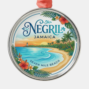 Negril Jamaica Metal Tree Decoration