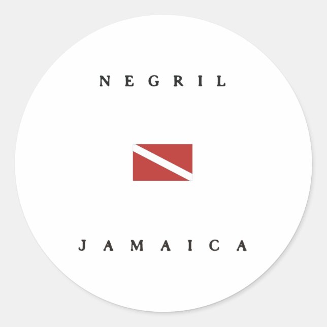 Negril Jamaica Scuba Dive Flag Classic Round Sticker (Front)