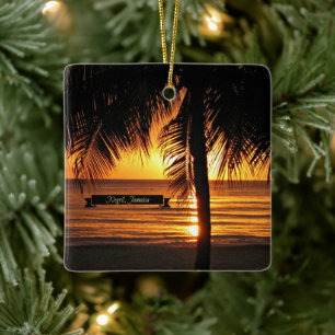 Negril, Jamaica sunset Ceramic Ornament