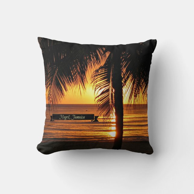 Negril, Jamaica sunset Cushion (Front)