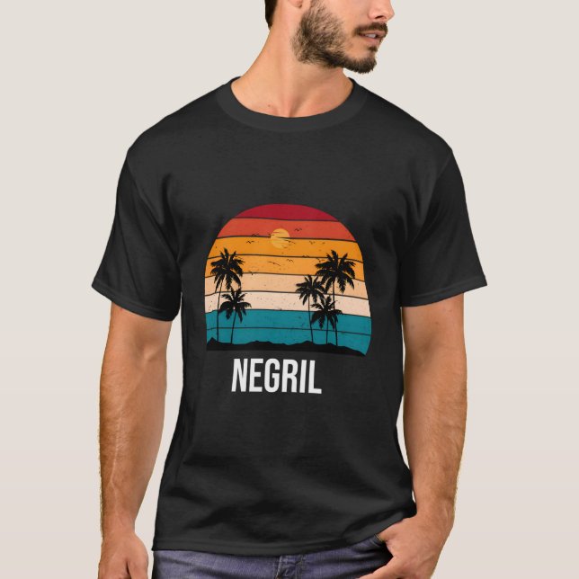 Negril Vacation Sun Palm Tree Beach Ocean T-Shirt (Front)