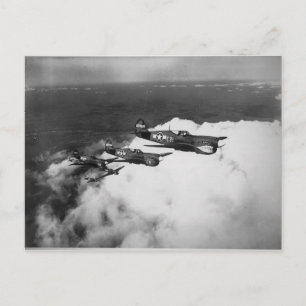 Negro Pilots in Shark-Nosed P-40 Fighter Aircraft Postcard