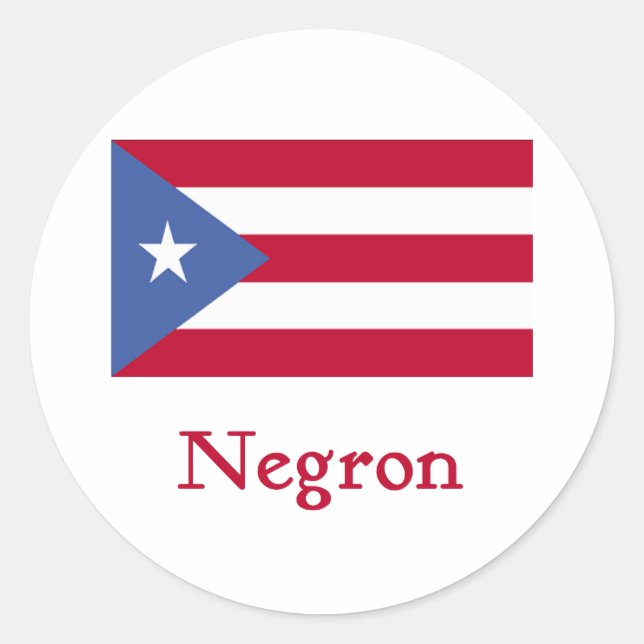 Negron Puerto Rican Flag Classic Round Sticker (Front)