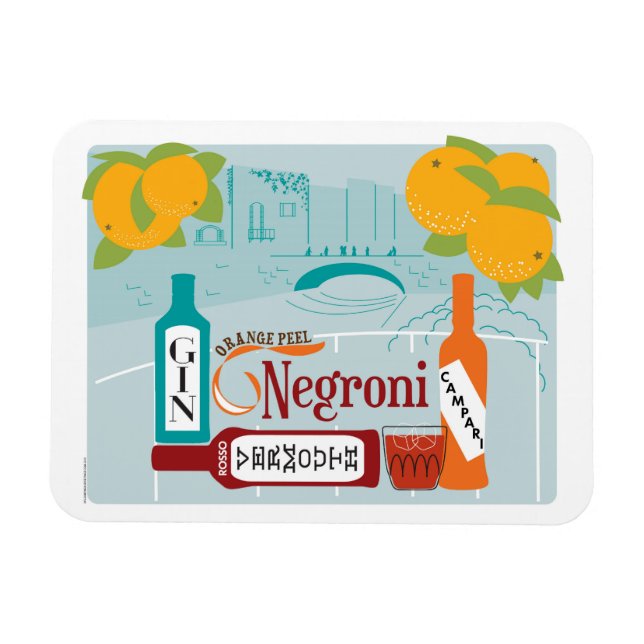Negroni Citrus Cocktail Magnet (Horizontal)