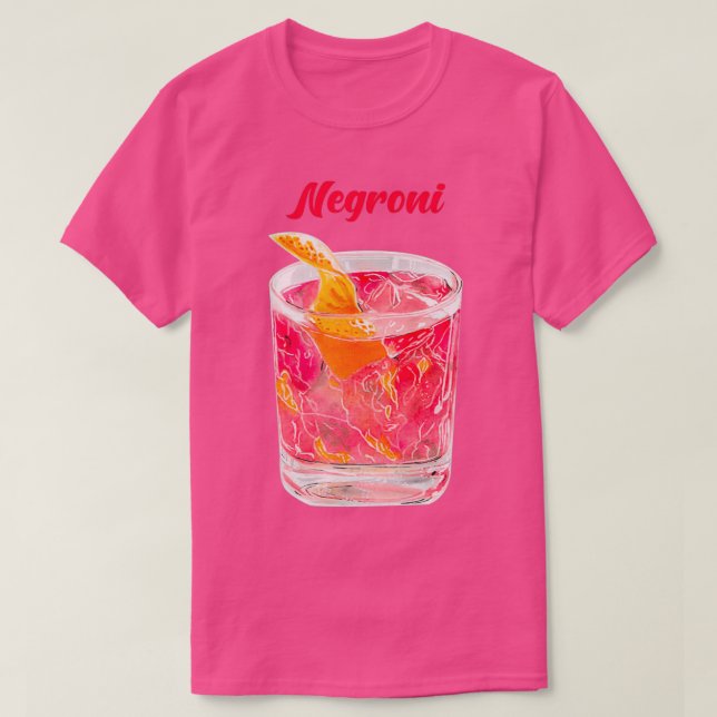 Negroni Cocktail T-Shirt (Design Front)