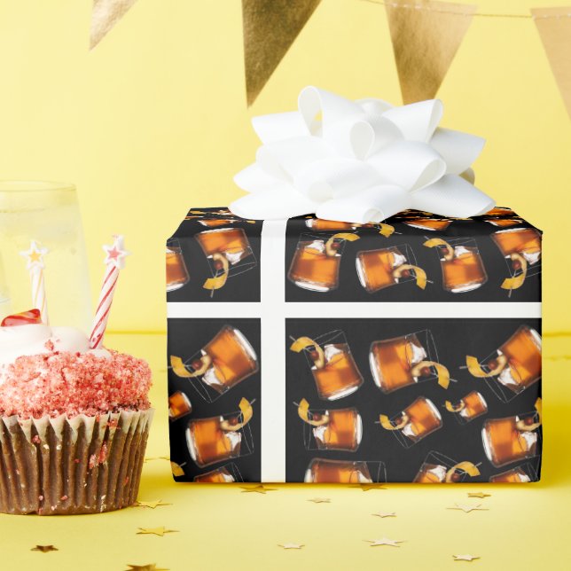 Negroni pattern wrapping paper (Birthday Party)