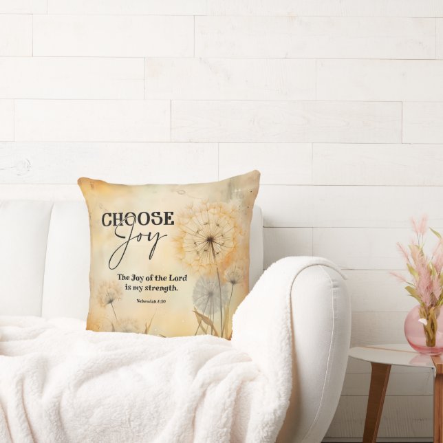 Nehemiah 8:10 Joy of the Lord Bible Dandelion  Cushion (Couch)