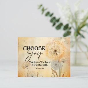 Nehemiah 8:10 Joy of the Lord Bible Verse Flowers Postcard