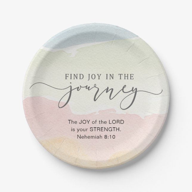 Nehemiah 8:10 Joy of the Lord is your Strength Paper Plate (Front)