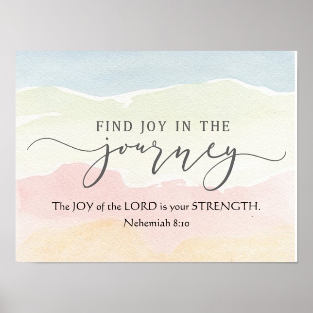 Nehemiah 8:10 Joy of the Lord is your Strength Poster (Front)
