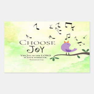 Nehemiah 8:10 Joy of the Lord is Your Strength Rectangular Sticker