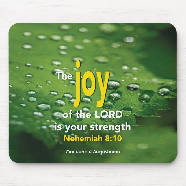 Nehemiah 8:10 JOY OF THE LORD Personalised Mouse Mat (Front)