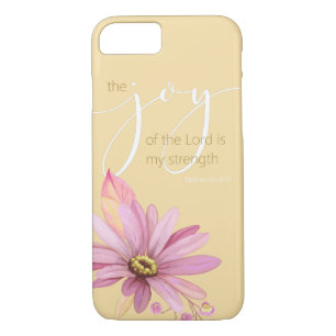 Nehemiah 8:10 Pink Watercolor Daisy iPhone 8/7 Case