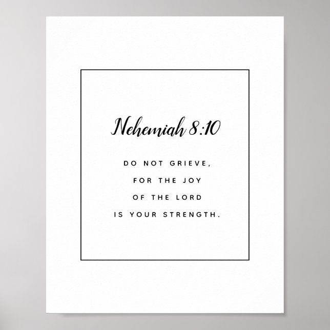 Nehemiah 8:10 Scripture Art Print (Front)