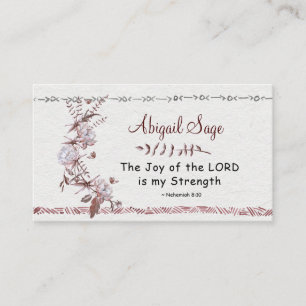 Nehemiah 8:10 The Joy of the Lord is my Strength Business Card