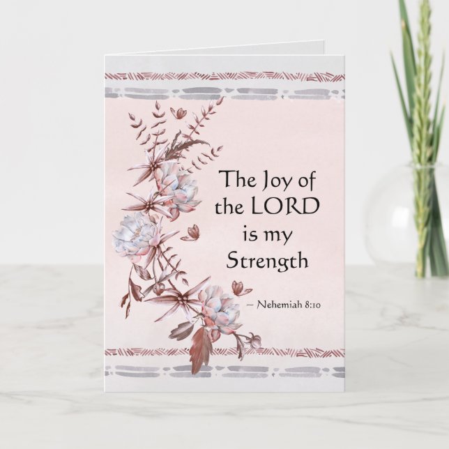 Nehemiah 8:10 The Joy of the Lord is my Strength Card (Front)