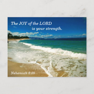 Nehemiah 8:10 The joy of the Lord is your strength Postcard