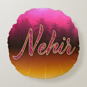 Nehir Vorname Name golden pink Kissen Round Cushion