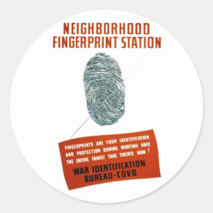 Neigborhood Fingerprint Station Classic Round Sticker