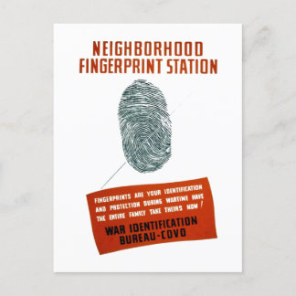 Neigborhood Fingerprint Station Postcard