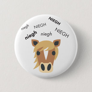 Neigh Horse Cute Emoji 6 Cm Round Badge