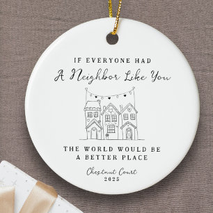 "Neighbor Like You" Personalized Custom Message Ceramic Tree Decoration