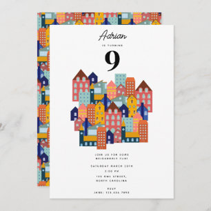 Neighborhood Block Party Kids Birthday Invitation