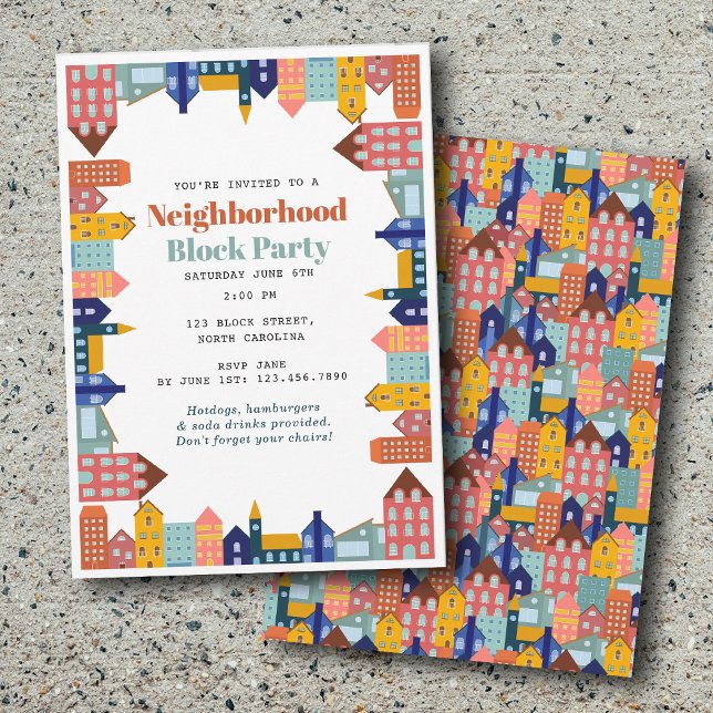 Neighborhood Block Party Meet Your Neighbors Invitation (Neighborhood Block Party Meet Your Neighbors Invitation)