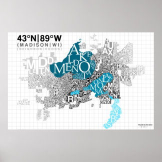 Neighborhood Typography - Madison, WI Poster