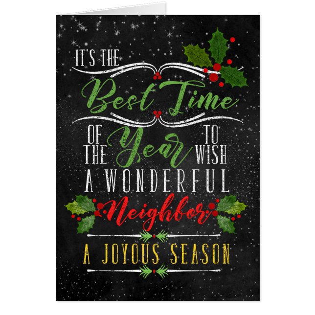 Neighbour Best Time of Year Christmas Chalkboard (Front)