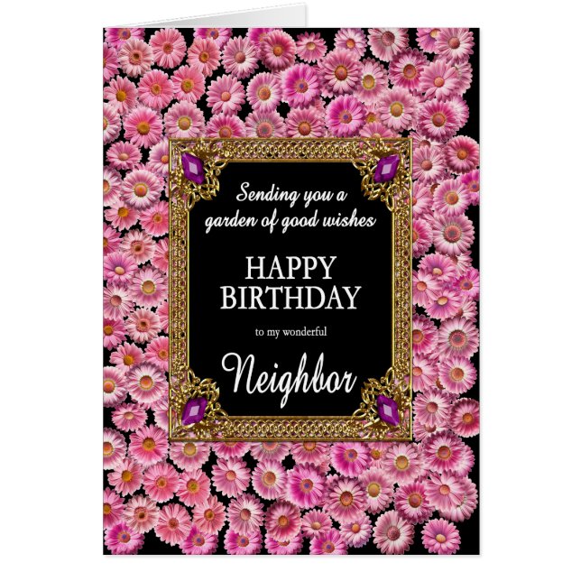 Neighbour Birthday Pink Daisies (Front)