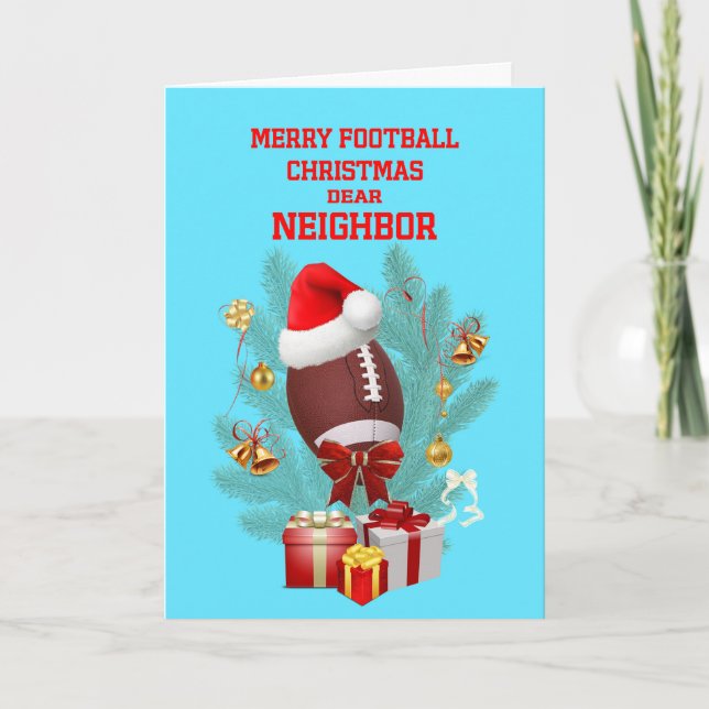 Neighbour Christmas Football Holiday Card (Front)