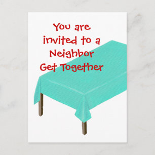 Neighbour Get Together Invitations on postcards