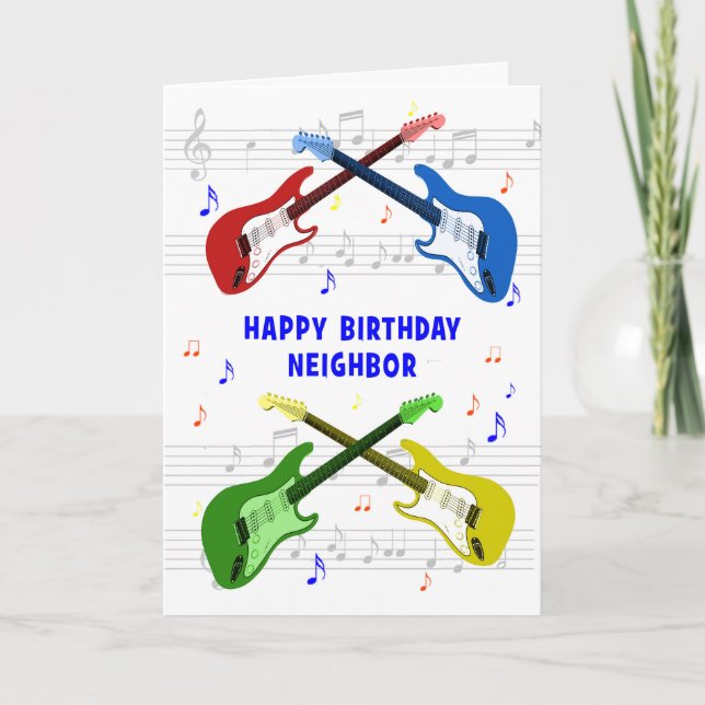 Neighbour Guitars Birthday Card (Front)