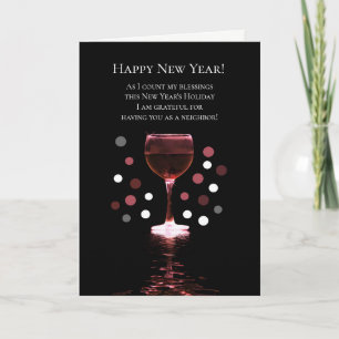 Neighbour Happy New Year Funny Wine Card