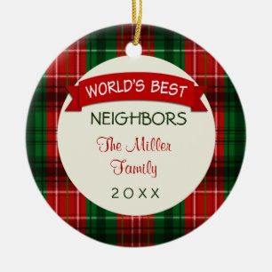 Neighbour Holiday Plaid Christmas Gift Ornaments