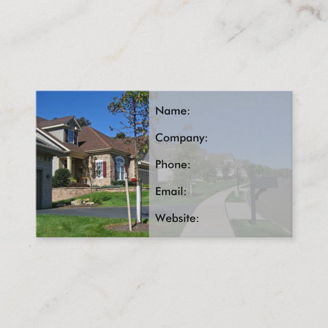 Neighbourhood and Red Welcome Mat Real Estate Business Card (Front)
