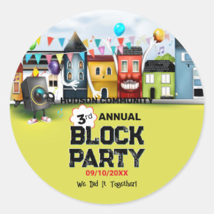 Neighbourhood Block Party Classic Round Sticker