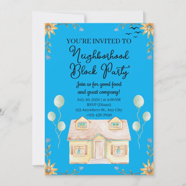 Neighbourhood Block Party Invitation (Front)